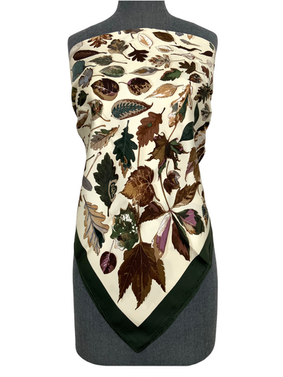 Hermes Tourbillon Autumn Leaves Silk Scarf 90-Consigned Designs