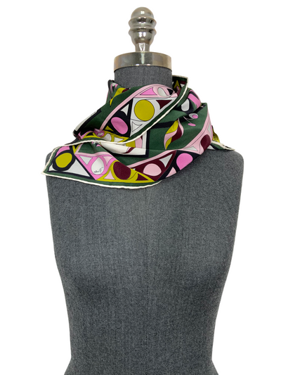 Emilio Pucci Geometric Printed Oblong Silk Scarf-Consigned Designs