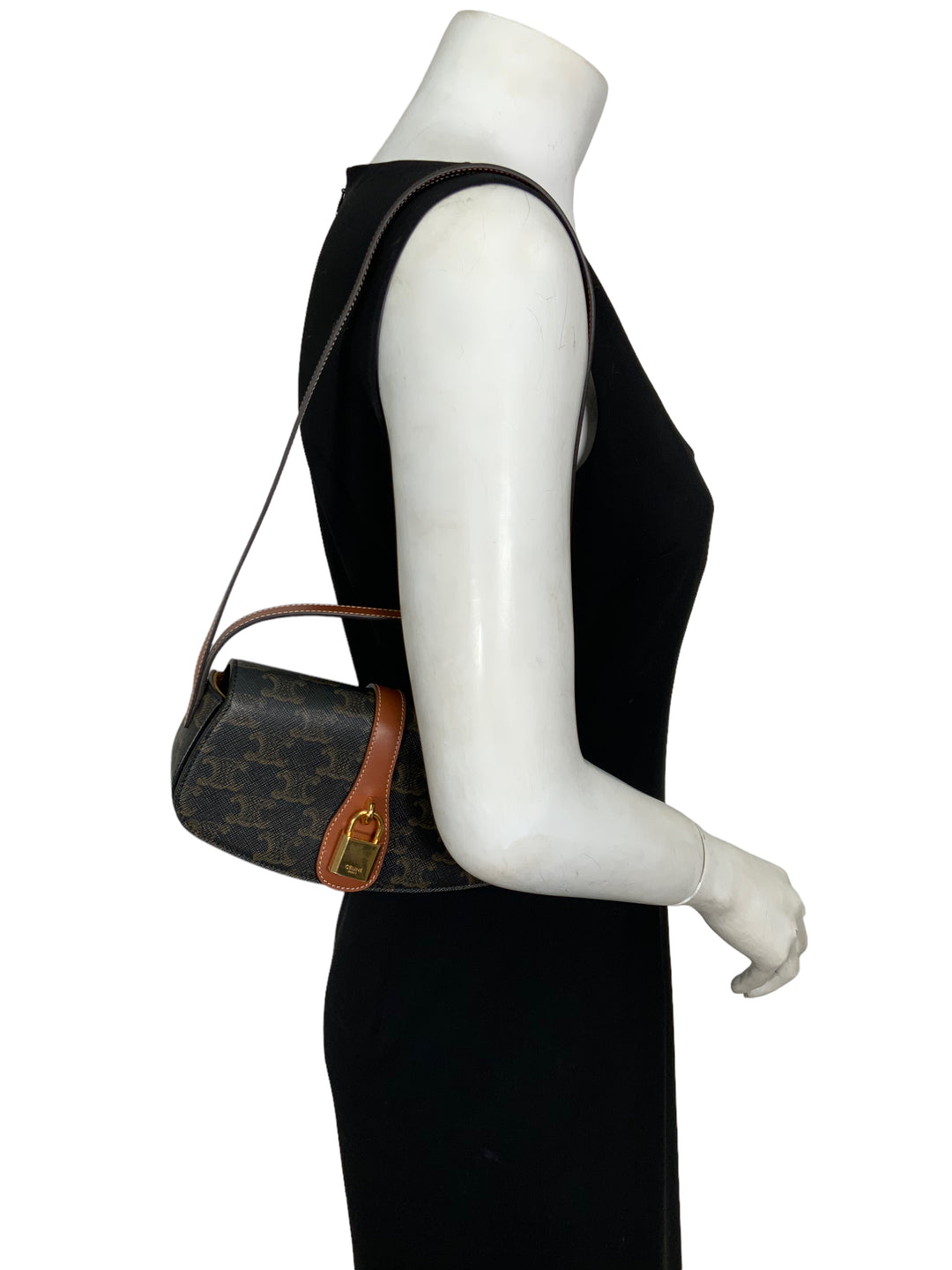 バッグ Celine  clutch strap CELINE Triomphe Tabou Clutch on a Strap Bag - Consigned Designs