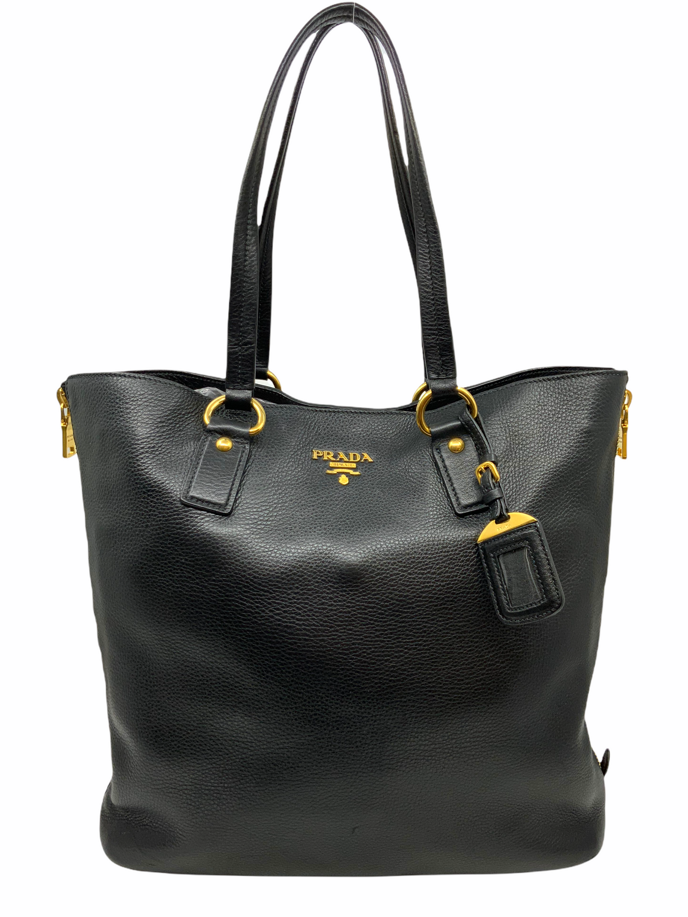 Prada Vitello Daino Leather Side Zip Tote - Consigned Designs