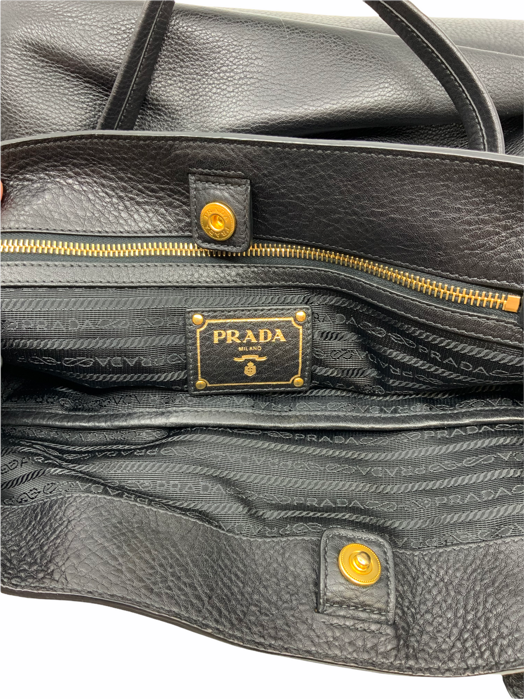 Prada Vitello Daino Leather Side Zip Tote - Consigned Designs