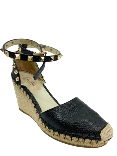 Valentino Rockstud Espadrille Wedges Size 6-Consigned Designs