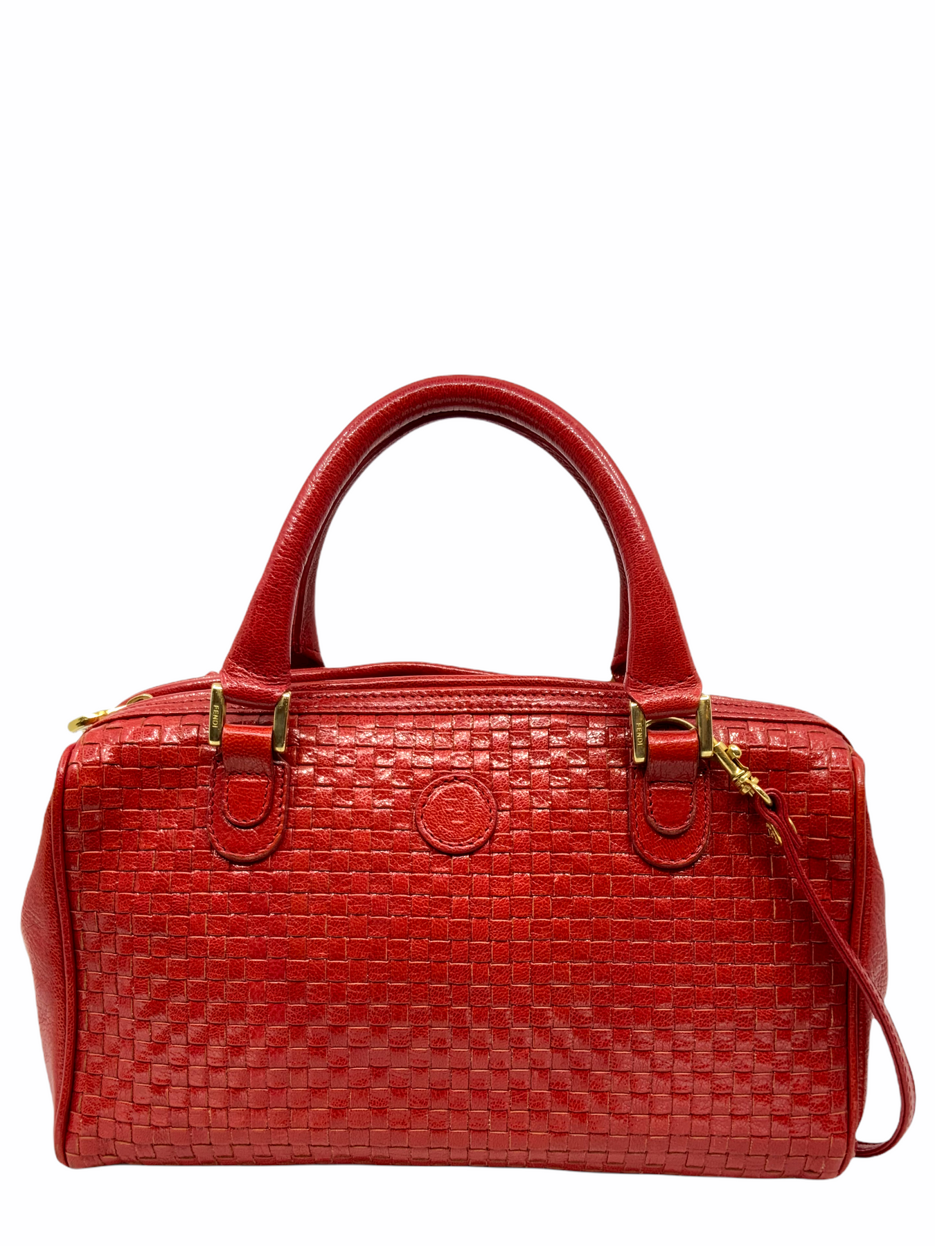 Fendi Vintage Woven Leather Top Handle Crossbody Bag Fendi Vintage Woven Leather Top Handle Crossbody Bag