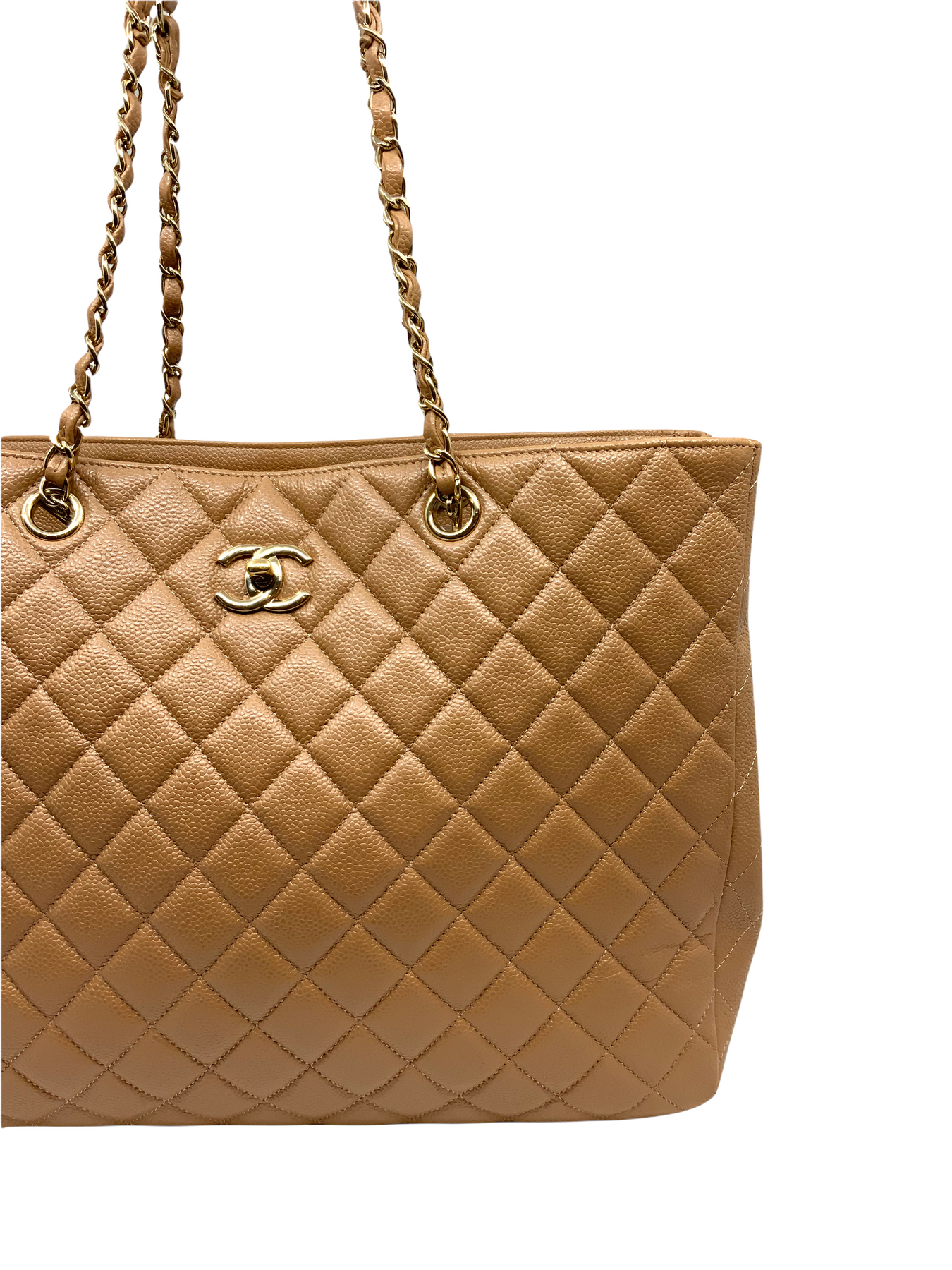 Chanel Beige Aged Quilted Calfskin Large Pondicherry Gold Hardware, 2012  Available For Immediate Sale At Sotheby's
