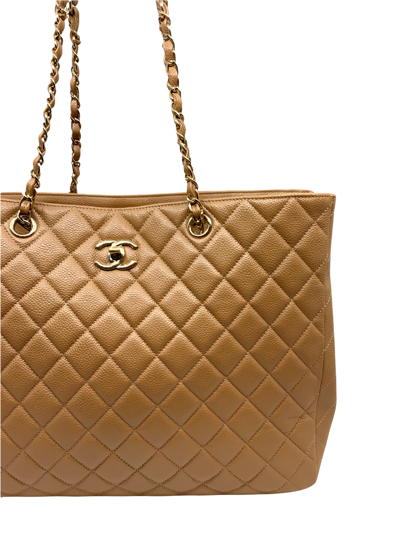 Chanel Calfskin Quilted Large CC Shopping Tote - Consigned Designs