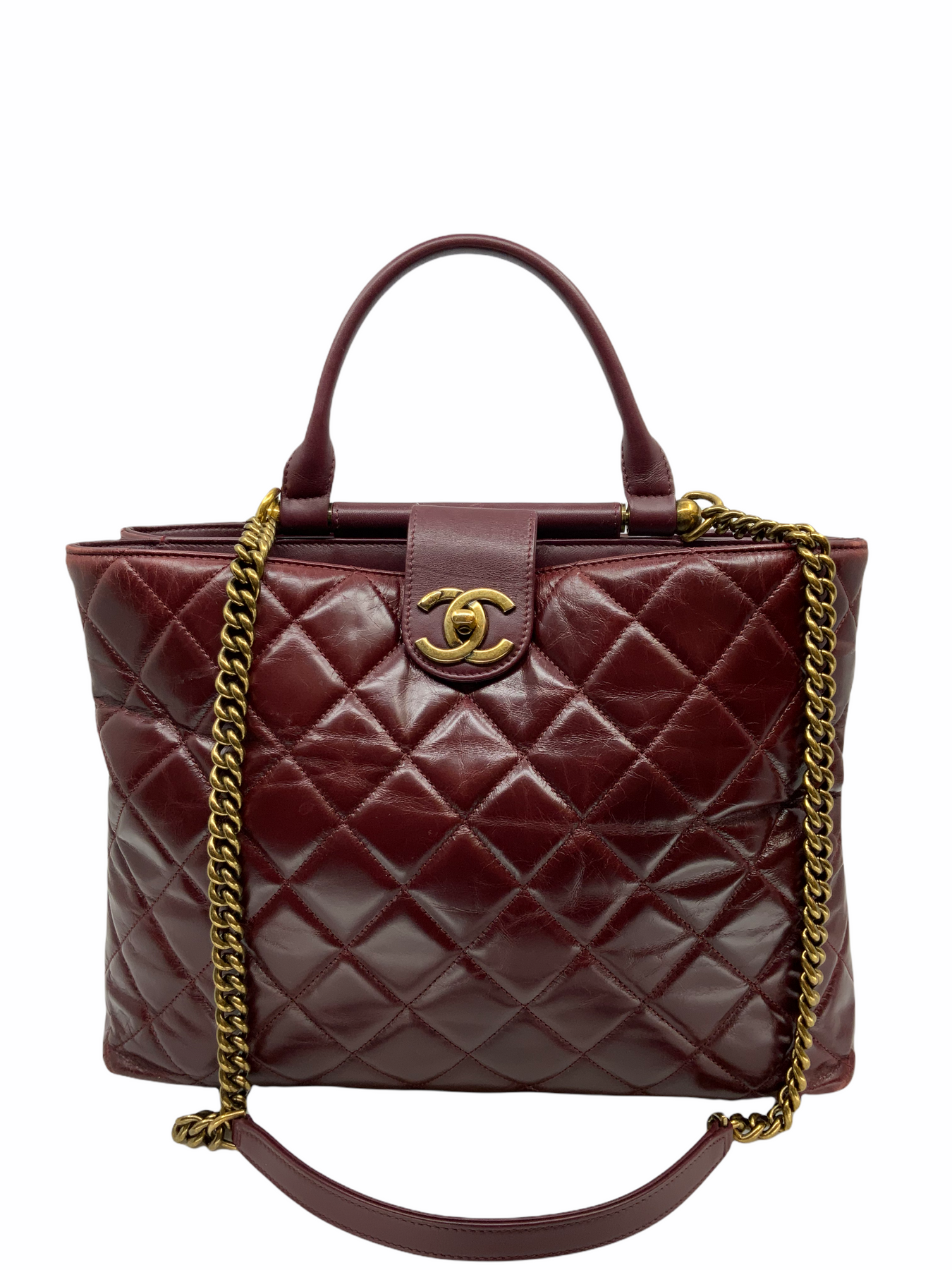 CHANEL SURPIQUE QUILTED TOP HANDLE HANDBAG – Goldandbags