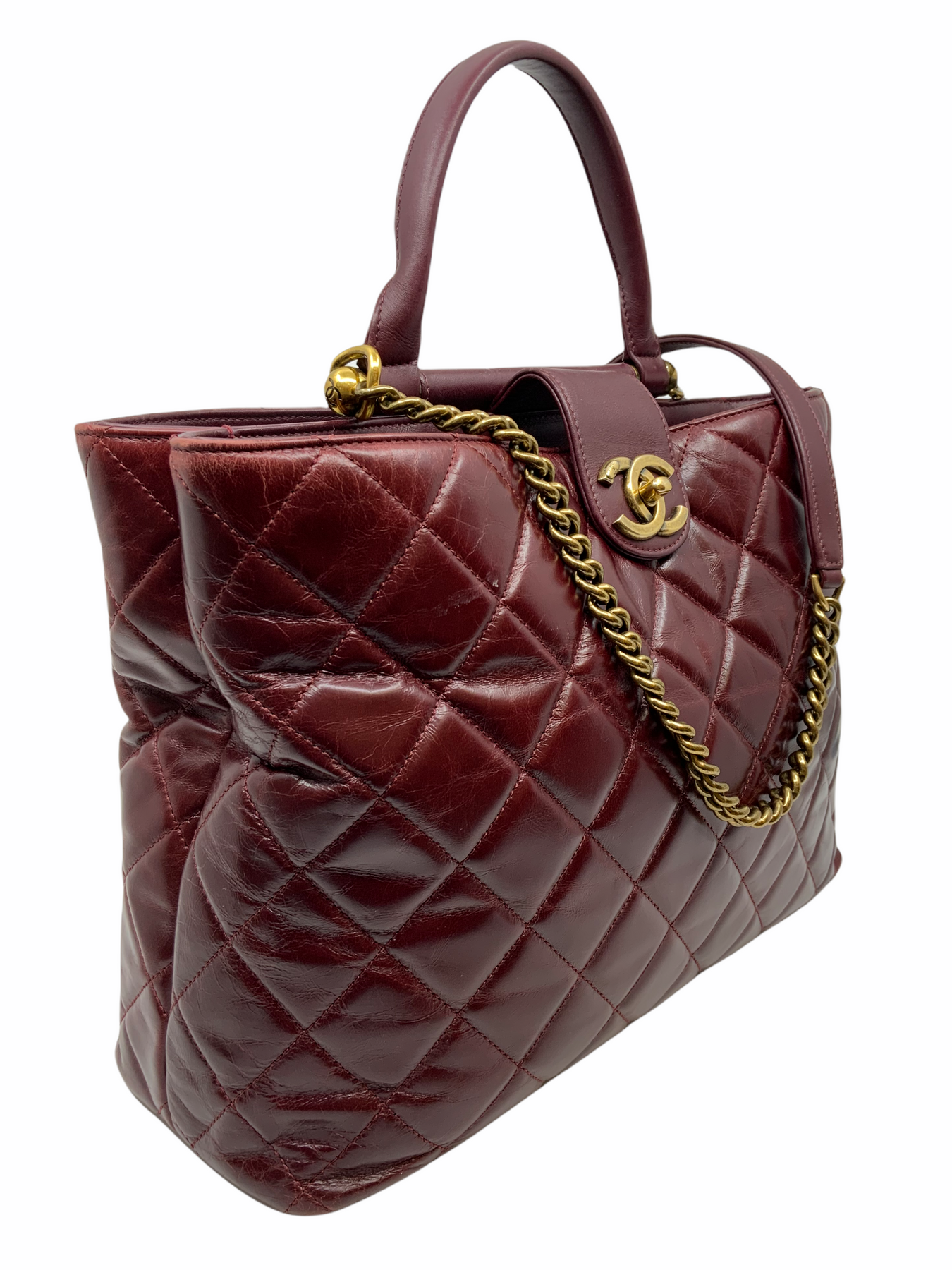 Chanel Calfskin Quilted Large CC Shopping Tote - Consigned Designs