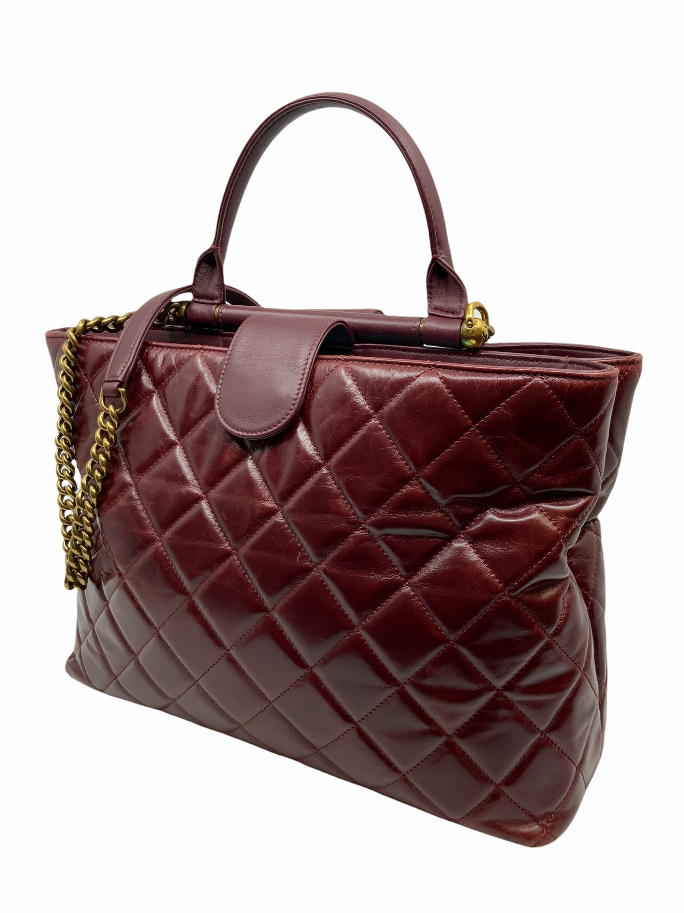 Chanel Quilted Large Gold Bar Top Handle Tote Consigned Designs