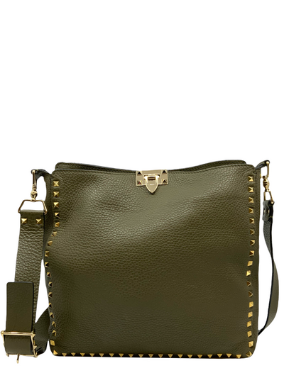 Valentino Rockstud Hobo Messenger Bag-Consigned Designs