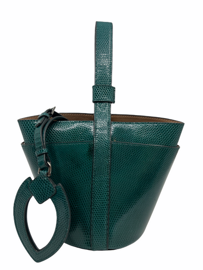 Alaia Lizard Vienne Bucket Bag Wristlet-Consigned Designs