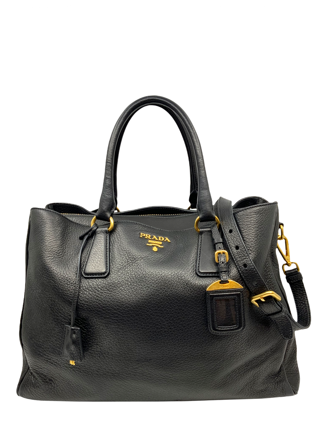 Prada Cervo Deerskin Tote with Shoulder Strap - Consigned Prada Cervo Deerskin Tote with Shoulder Strap - Consigned