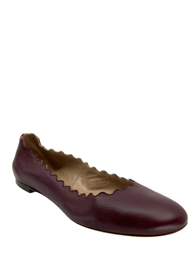 Chloe Lauren Scalloped Leather Ballet Flats Size 8.5 NEW-Consigned Designs