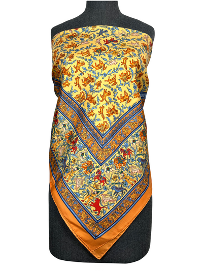 Hermes Silk Chasse En Inde Scarf 90 NEW-Consigned Designs