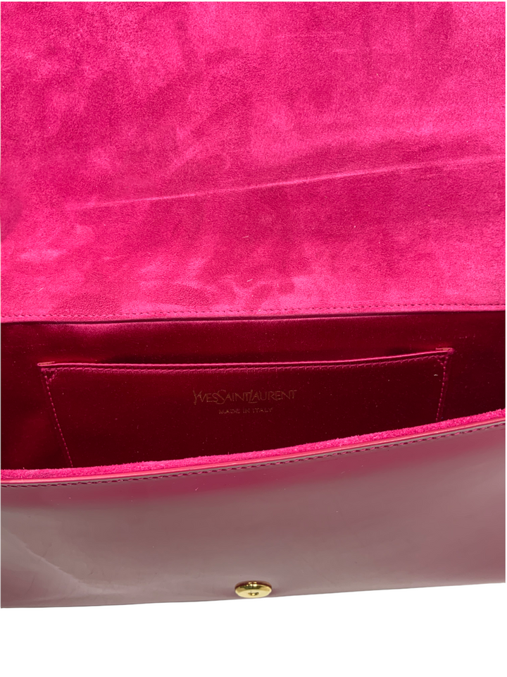 Yves Saint Laurent ピンク ポンチョ SAINT LAURENT LOULOU MINI PUFFER BAG BOUCLE MAGENTA PARLOUR