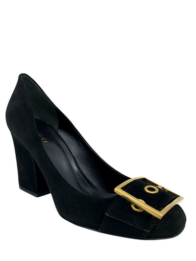 Gucci Suede Kesha Buckle Pumps Size 9-Consigned Designs