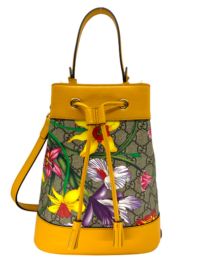 Gucci GG Supreme Flora Small Ophidia Bucket Bag NWT-Consigned Designs
