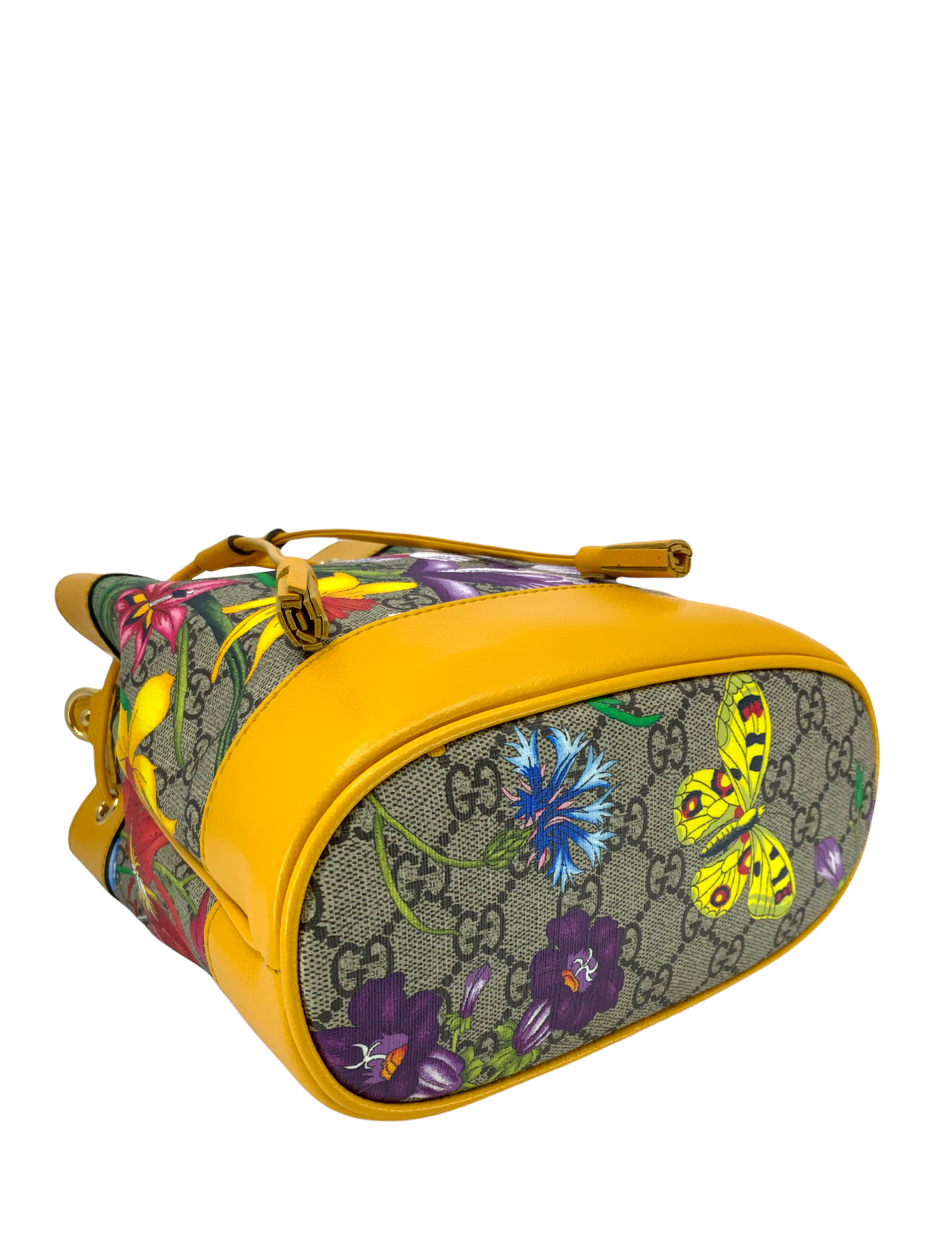 Gucci floral bucket bag best sale