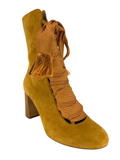 Chloe Harper Lace-up Suede Ankle Boots Size 7.5-Consigned Designs