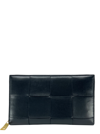 Bottega Veneta Woven Zip-Around Leather Wallet-Consigned Designs