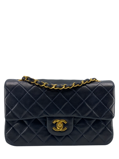 Chanel Vintage Quilted Lambskin Small Classic Double Flap Bag-Consigned Designs