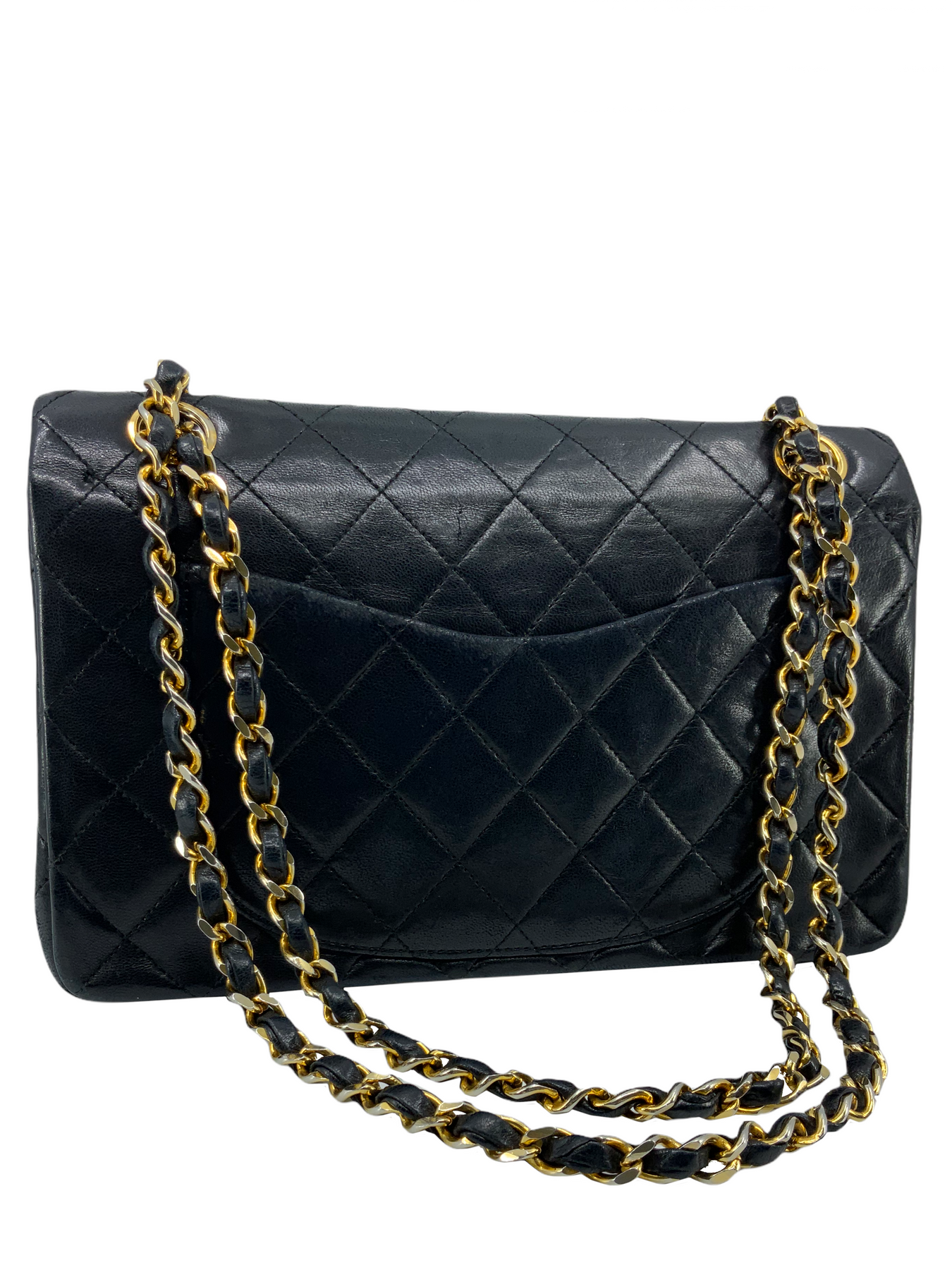 CHANEL Lambskin Quilted Double Mini Flap Crossbody Black 155561