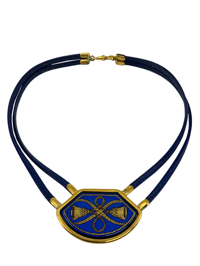 Hermes Leather and Enamel Cloisonne Choker Necklace-Consigned Designs