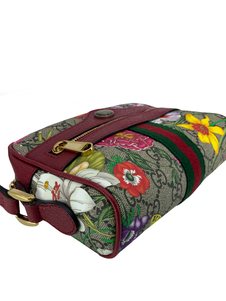 GUCCI GG Supreme Flora Web Mini Ophidia Shoulder Bag - Consigned