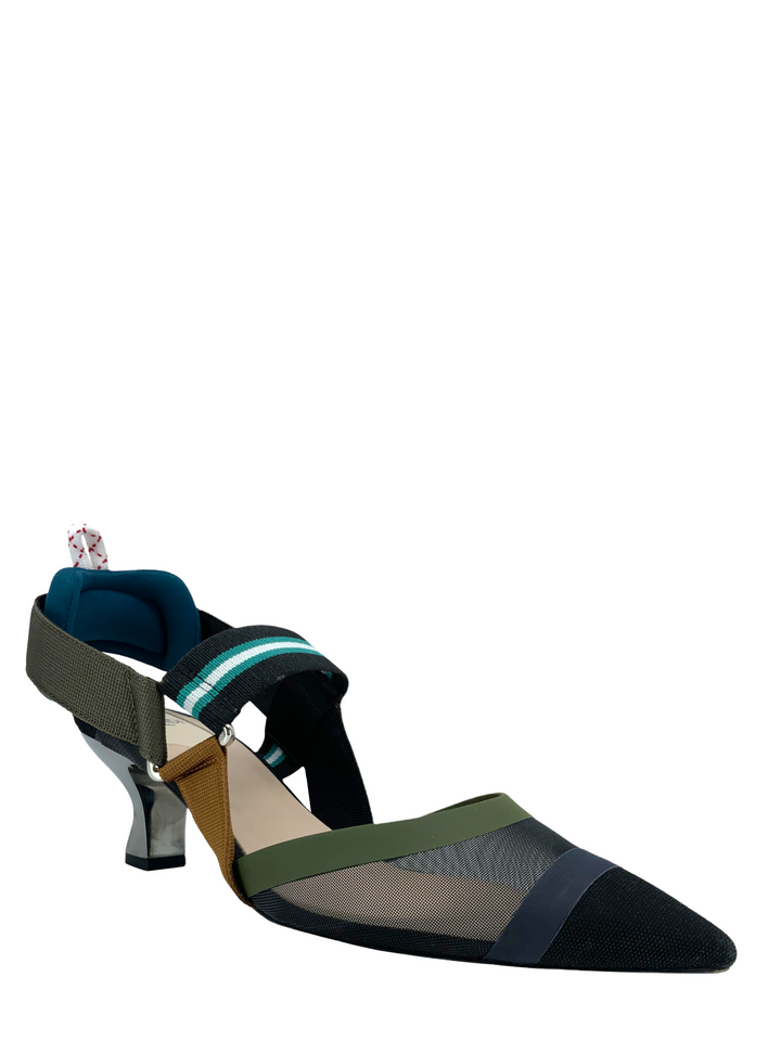 FENDI Colibri Mesh Medium Heeled Slingbacks Size 8 FENDI Colibri Mesh Medium Heeled Slingbacks Size 8