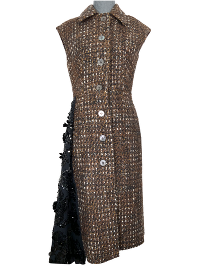 PRADA Wool and Sequins Sleeveless Dress Size S-Consigned Designs