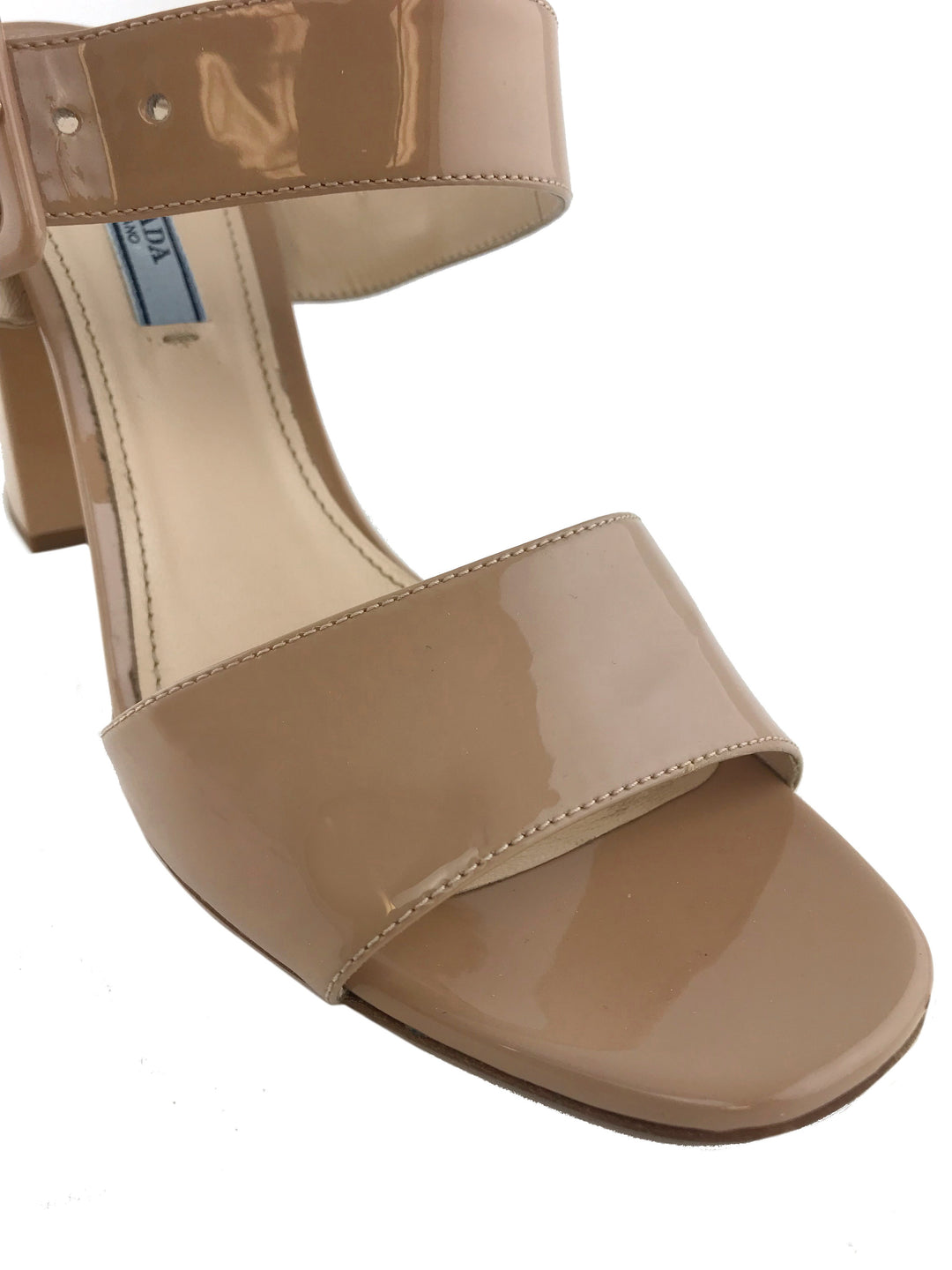 Prada Buckle Patent City Sandals Size 9 - Consigned Designs
