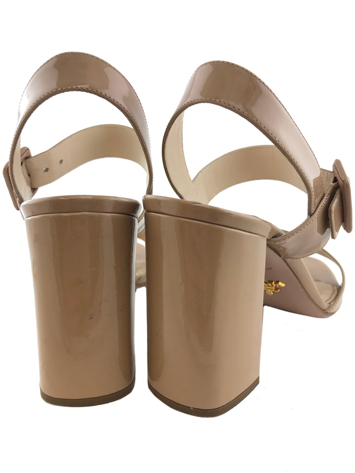 Prada Buckle Patent City Sandals Size 9 - Consigned Designs
