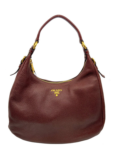 Prada Leather Vitello Daino Hobo Bag-Consigned Designs