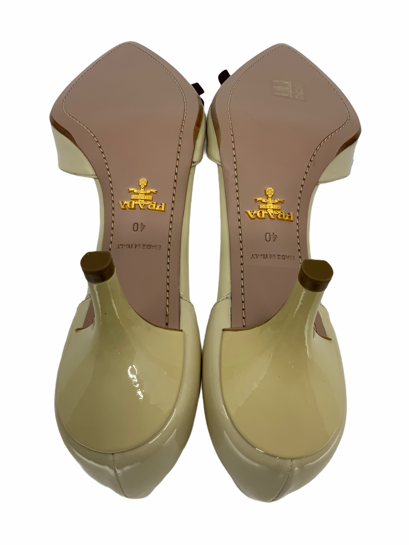 Prada Patent Leather d'Orsay Point Toe Bow Pumps Size 10 NEW 