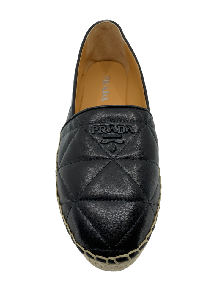 Prada Quilted Leather Espadrilles Size 10 NEW - Consigned