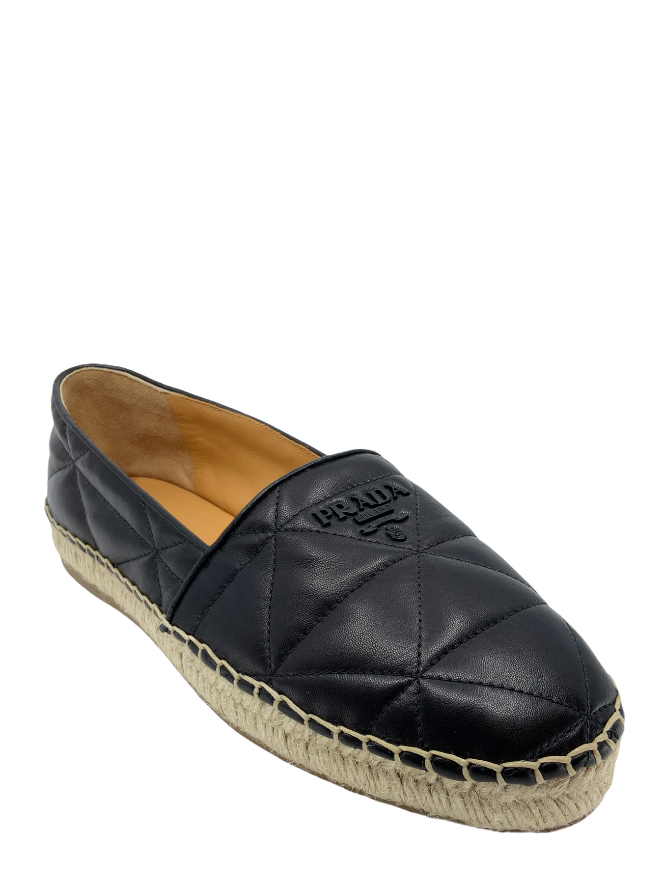 Prada Quilted Leather Espadrilles Size 10 NEW