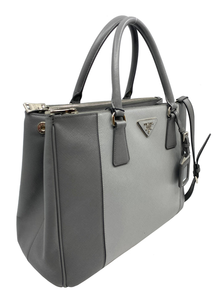 Prada Saffiano Bicolor Double Zip Tote Bag Consigned Designs