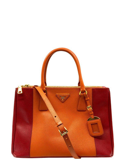 Prada Saffiano Bicolor Double Zip Tote Bag-Consigned Designs