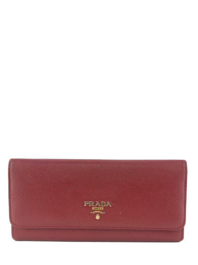 Prada Saffiano Leather Long Wallet-Consigned Designs