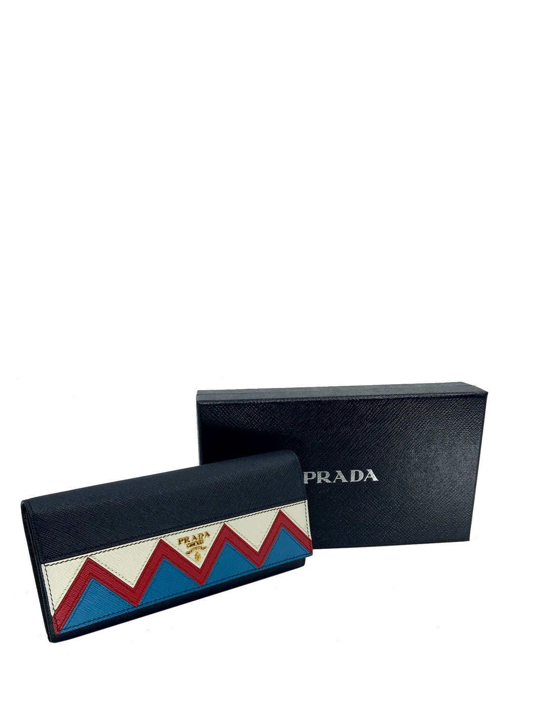 長財布 PRADA CONTINENTAL WALLET Prada Saffiano Leather Zig Zag Continental Wallet NWT