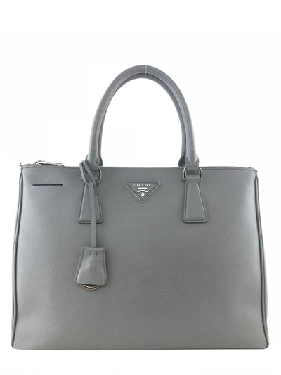 Prada Saffiano Lux Double Zip Medium Tote Bag-Consigned Designs
