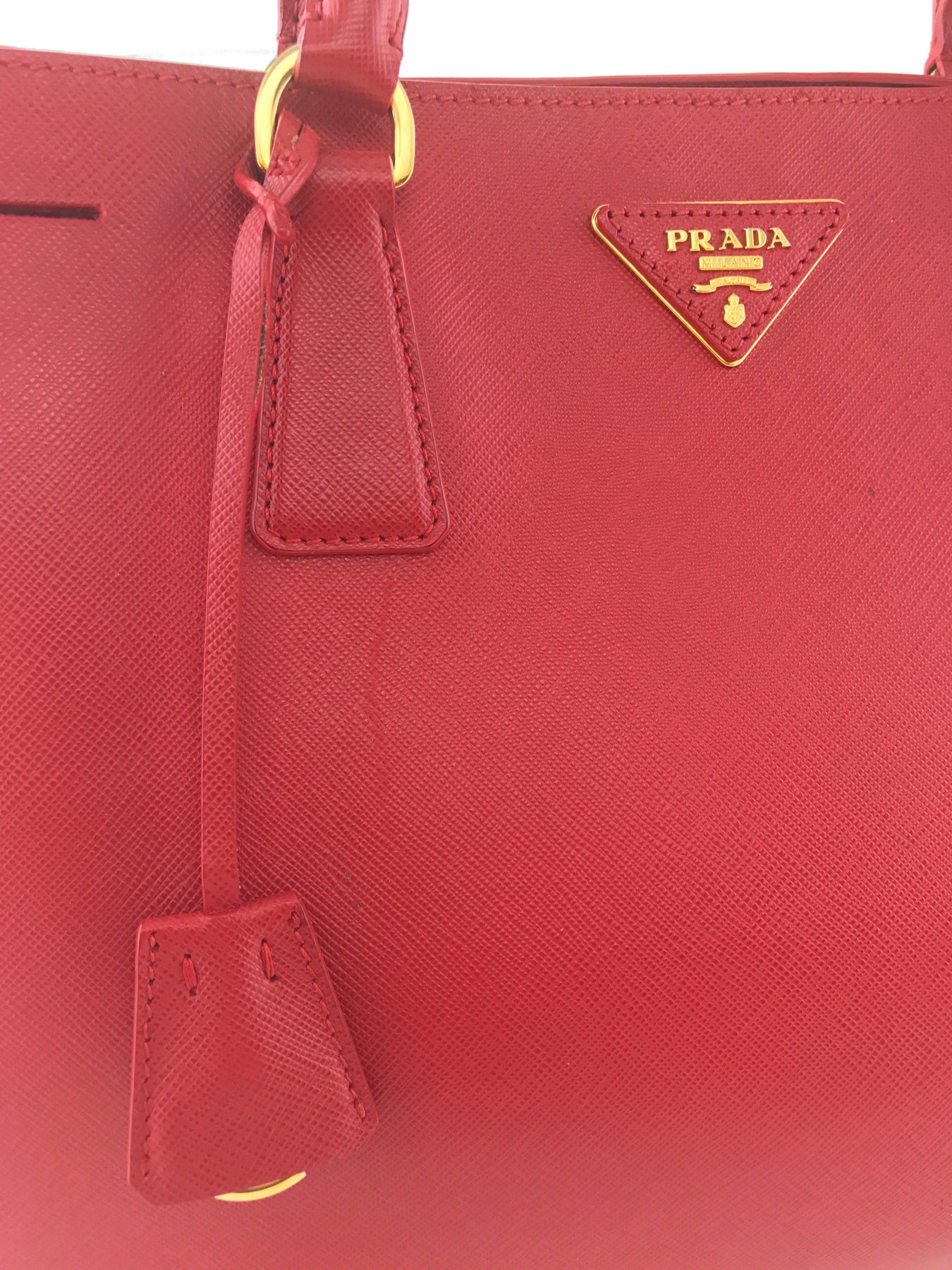 Prada Red Saffiano Lux Leather Large Gardener's Tote Prada