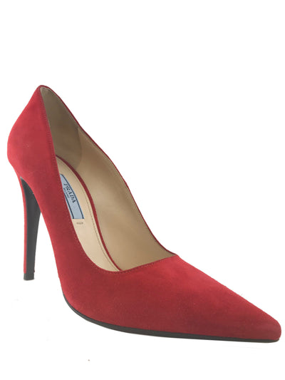 Prada Suede Point-Toe Pumps Size 7.5-Consigned Designs