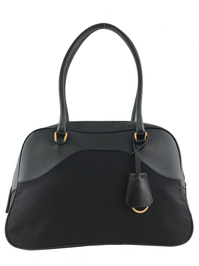 Prada Tessuto Nylon and Leather Satchel Bag-Consigned Designs