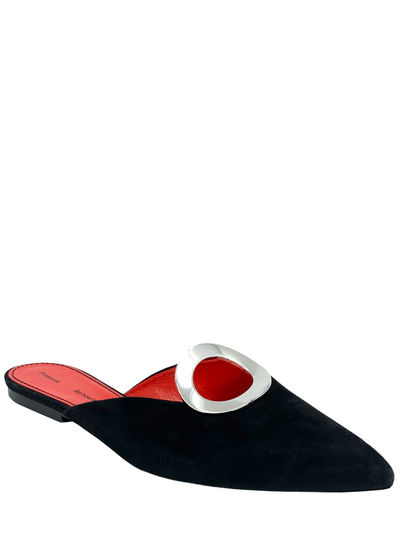 Proenza Schouler Suede Grommet Slides Size 8-Consigned Designs