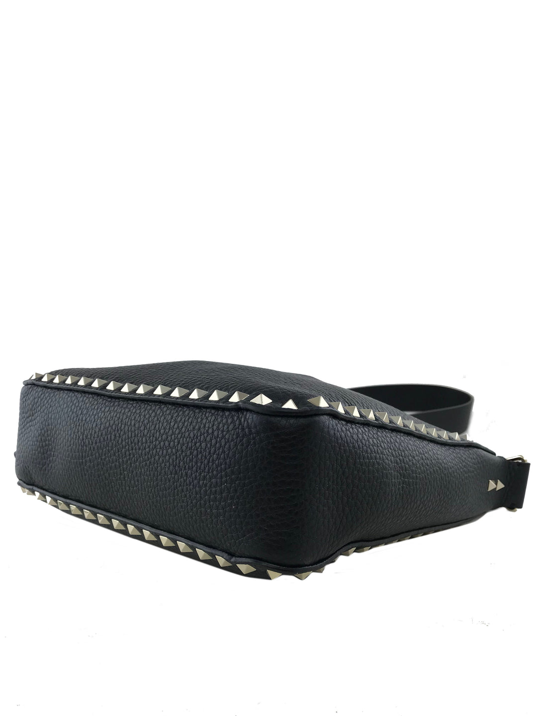 Valentino Rockstud Leather Hobo Messenger Bag - Consigned