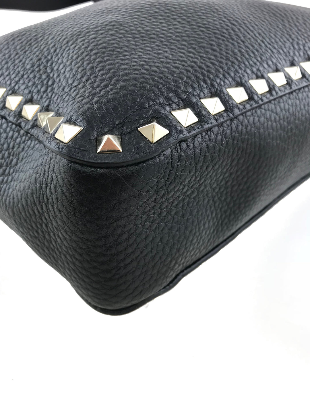Valentino Rockstud Leather Hobo Messenger Bag - Consigned