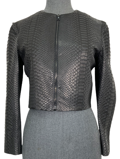 The Row Python Snakeskin Cropped Jacket Size XS-Consigned Designs