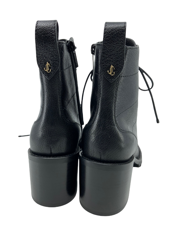 JIMMY CHOO フラットシューズ 38 オケージョン Jimmy Choo Cruz 65 Leather Lace Up Ankle Booties Size 8.5