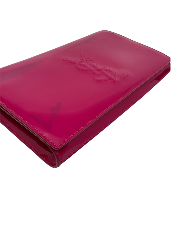 Yves Saint Laurent ピンク ポンチョ Yves Saint Laurent Belle De Jour Patent Leather Clutch