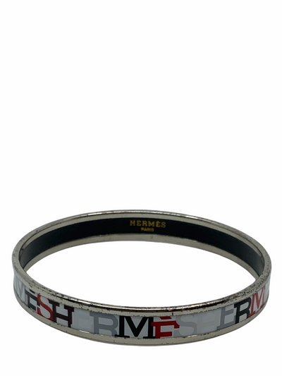 Hermes Printed Enamel Capitales Narrow Bracelet 65-Consigned Designs